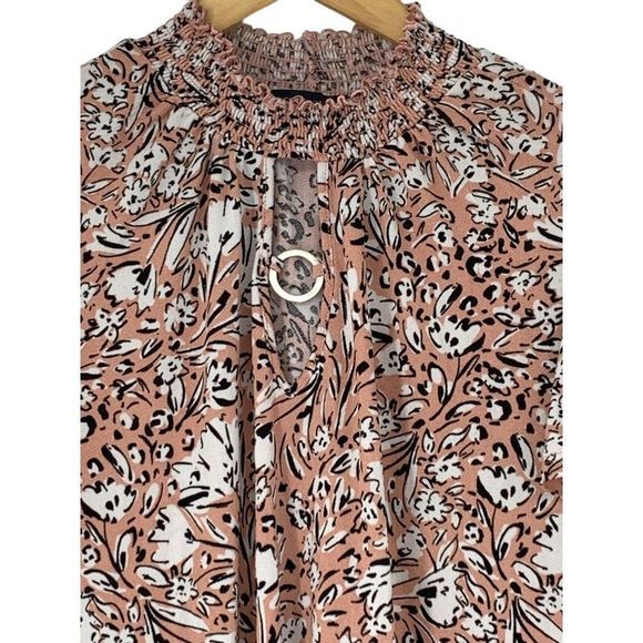 Adrienne Vittadini Charm Keyhole Smock Neck Size 2X Knit Butterfly Top 3710 - Picture 5 of 9